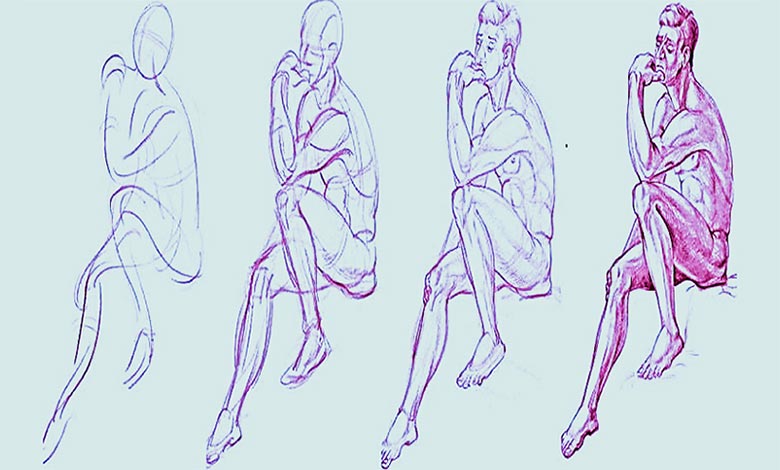 نقاشی سه بعدی آدم