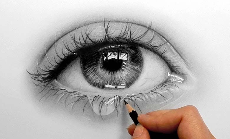 آموزش طراحی سیاه قلم چشم