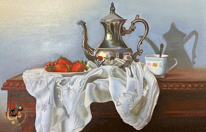 نقاشی رنگ روغن ساده