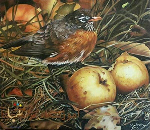 نقاشی رنگ روغن میوه