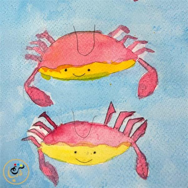 نقاشی خرچنگ ساده