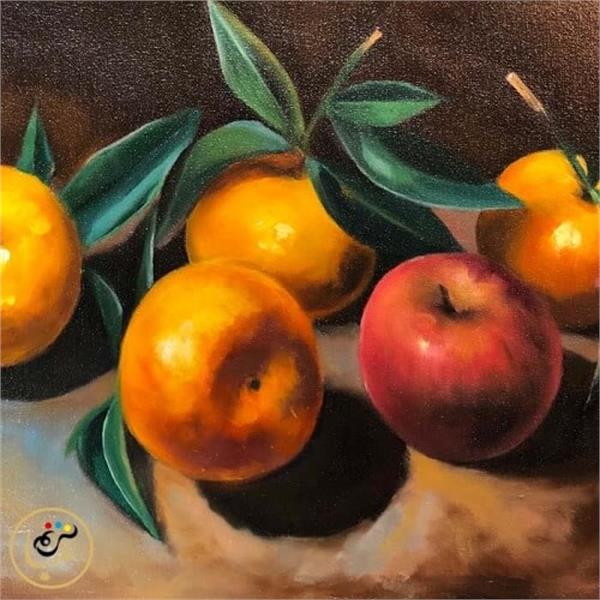 نقاشی رنگ روغن میوه
