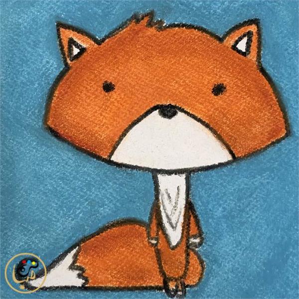 نقاشی روباه کودکانه