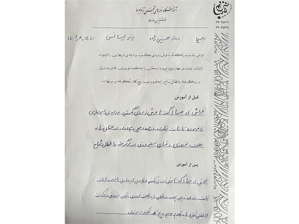 نمونه خط هنرجویان ترنم صبا