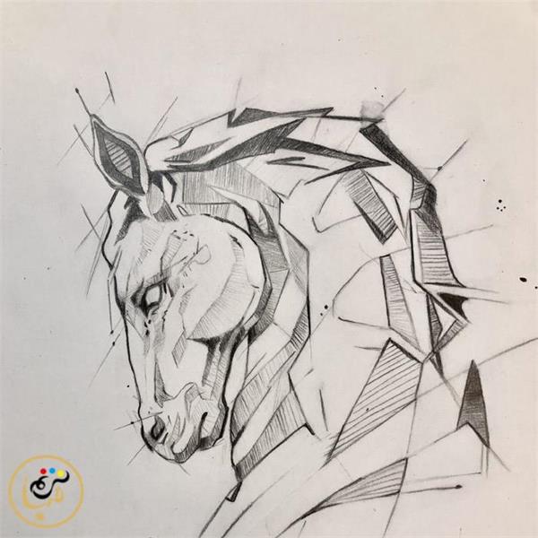 طراحی از اسب و سیاه قلم