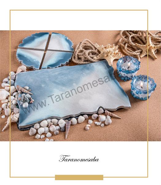 ظروف پذیرایی و شمعدان رزین