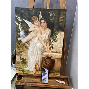 آموزش نقاشی رنگ روغن منظره روستایی