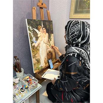 نقاشی رنگ روغن منظره روستایی