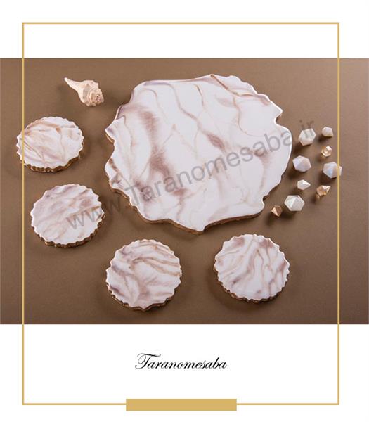 سینی و زیرلیوانی آبستره رزین