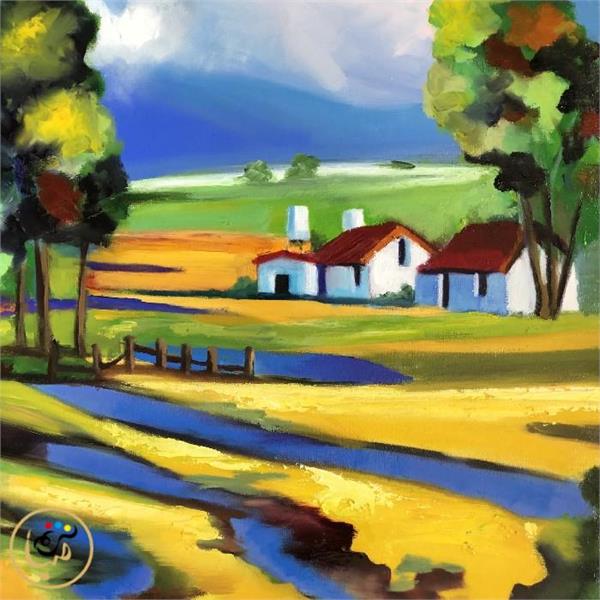 رنگ روغن منظره