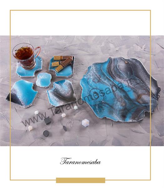 ظروف پذیرایی و زیر لیوانی آبستره رزین