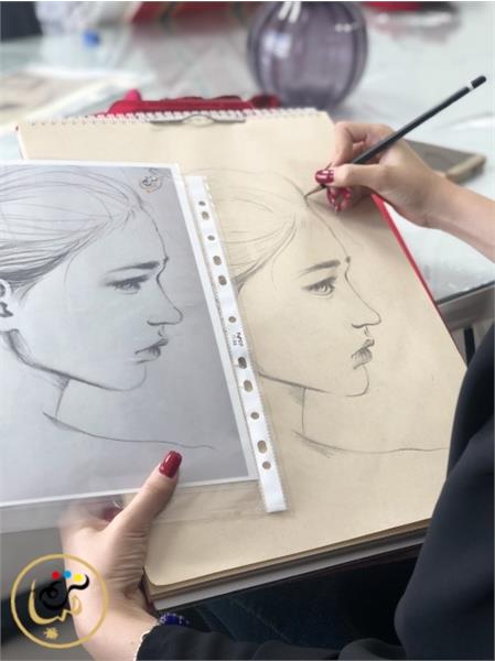 طراحی از چهره سیاه قلم